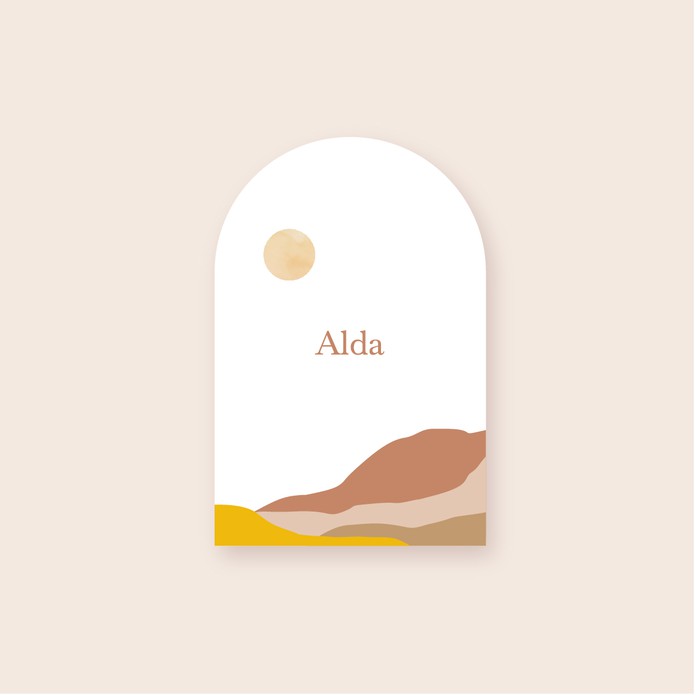 Kleurrijk geboortekaartje met abstract landschap • speciale vorm • ALDA