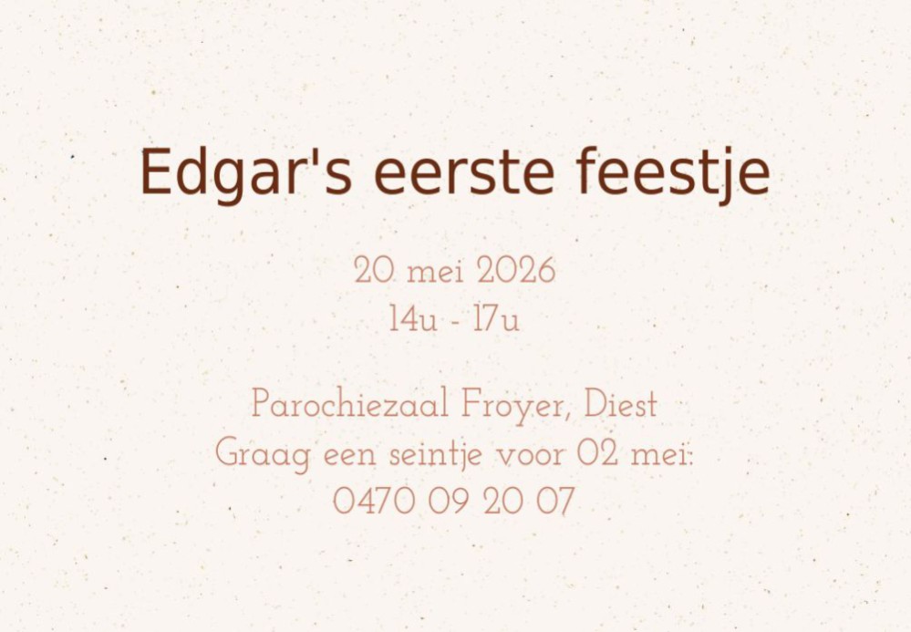 Babyborrelkaartje EDGAR • 85x55mm