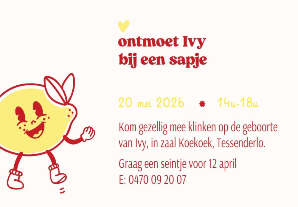 Babyborrelkaartje IVY • 85x55mm