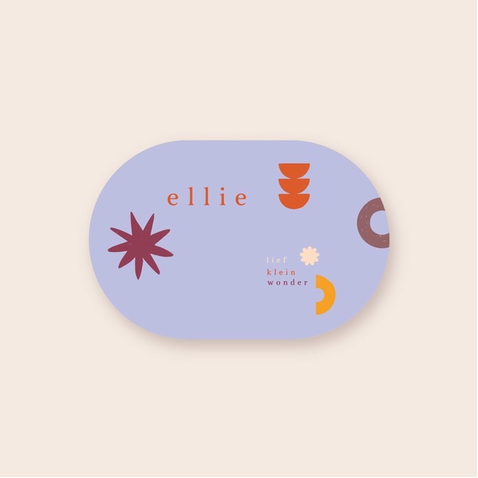 Geboortekaartje speelse vlakken • speciale vorm • ELLIE
