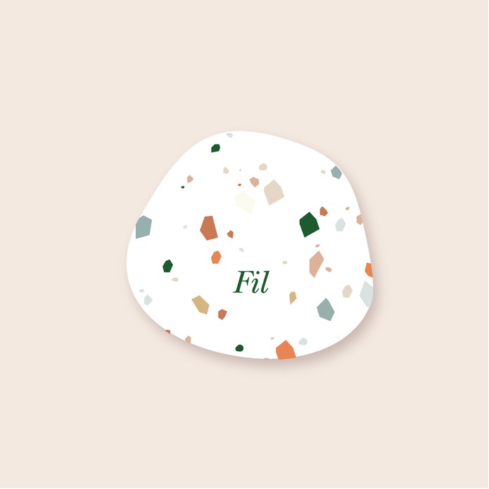 Geboortekaartje terrazzo speciale vorm • FIL