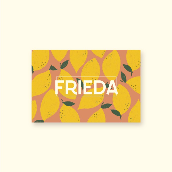 Geboortekaartje zomers met citroentjes • A6 postkaart • FRIEDA
