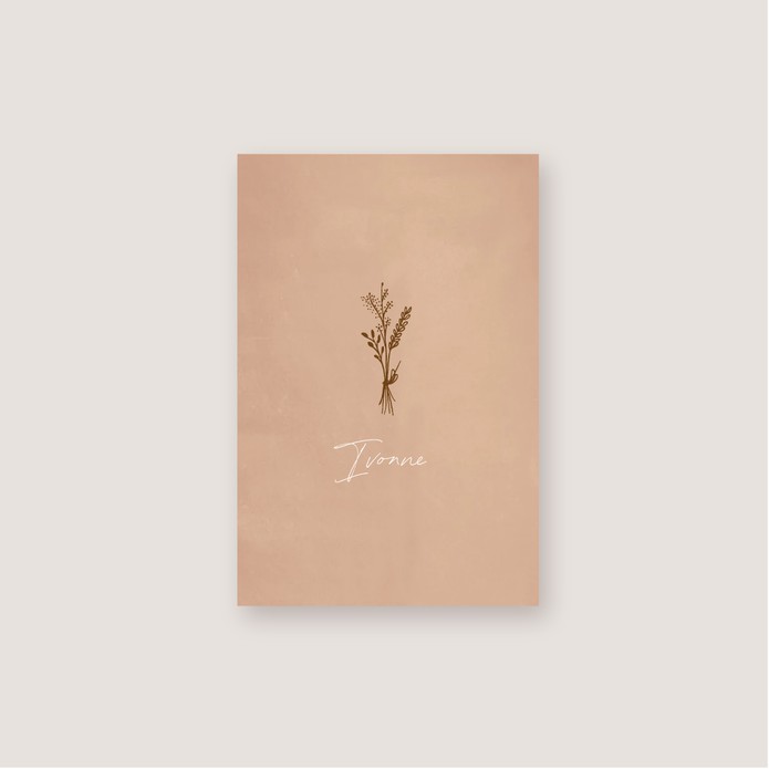 Geboortekaartje waterverf en pentekening bloem • IVONNE