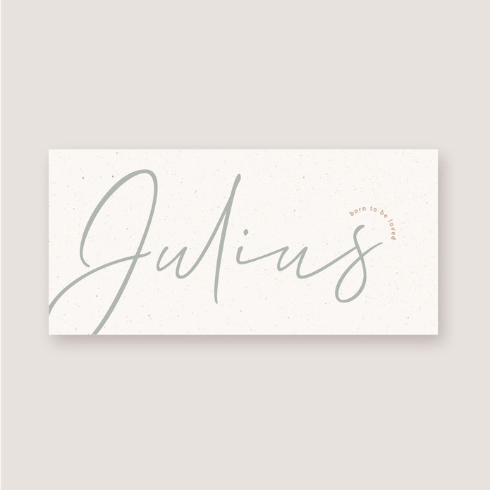 Geboortekaartje tijdloos met naam • US formaat • JULIUS