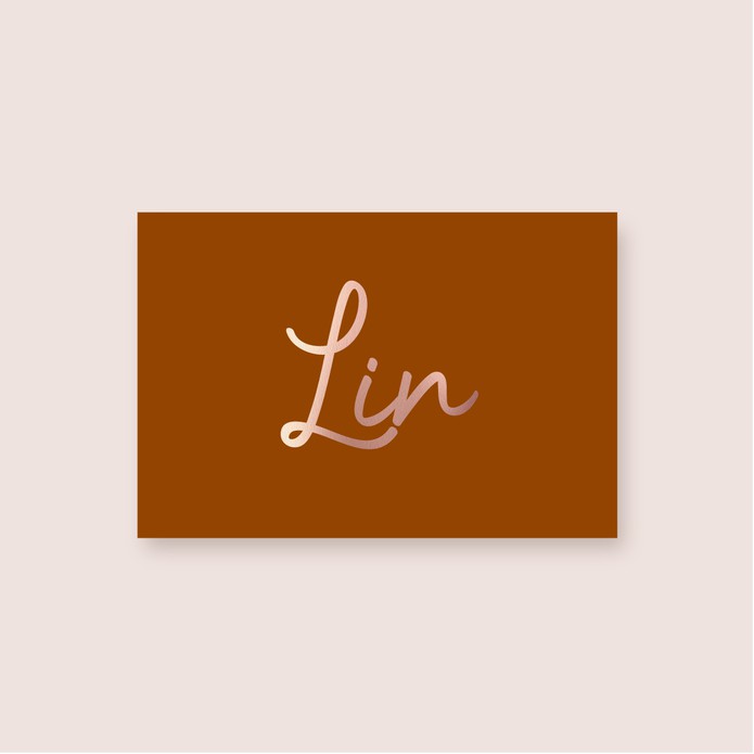 Geboortekaartje blinkende folie minimalistisch • A6 postkaart • LIN