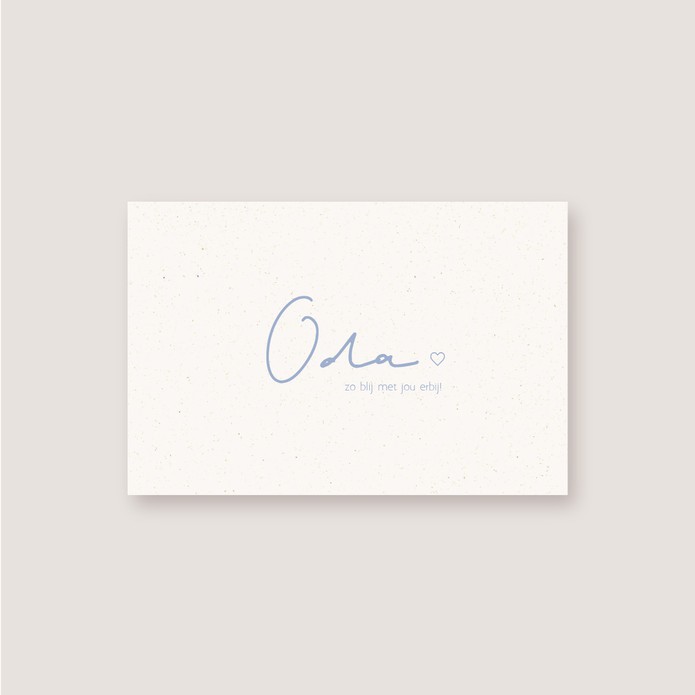 Geboortekaartje minimalistische naam • A6 postkaart • ODA