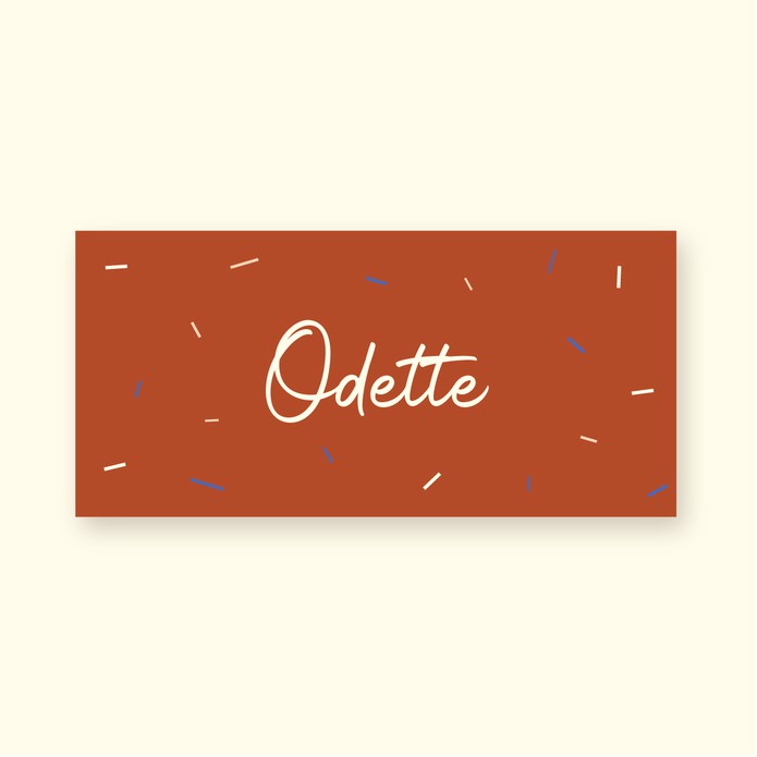Geboortekaartje naam met sprankels en confetti • US formaat • ODETTE