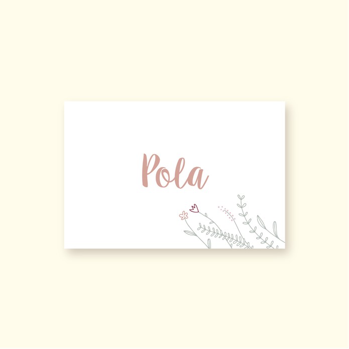 Geboortekaartje minimalistische bloemen • A6 postkaart • POLA