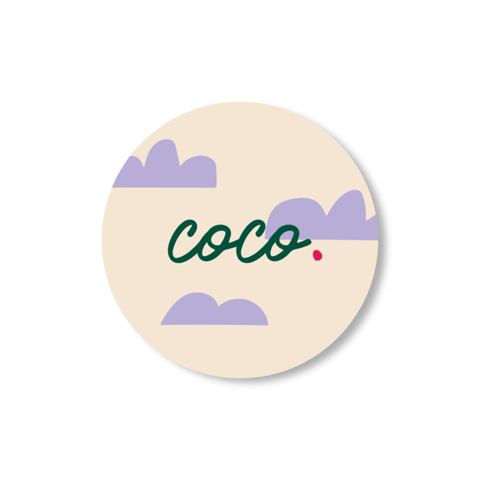 COCO • naamsticker • rond 3cm • per vel van 40 stickers