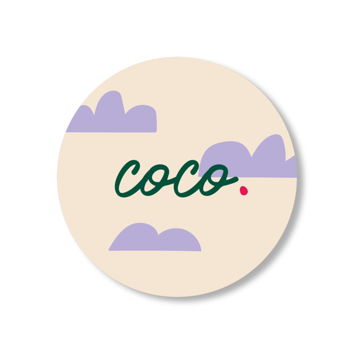 COCO • Naamsticker rond 4cm • per vel van 24 stickers