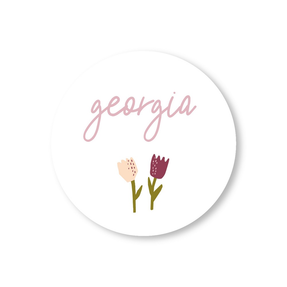 GEORGIA • naamsticker • rond 4cm • per vel van 24 stickers
