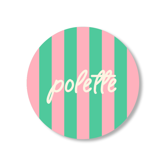 POLETTE - naamsticker • rond 4cm • per vel van 24 stickers